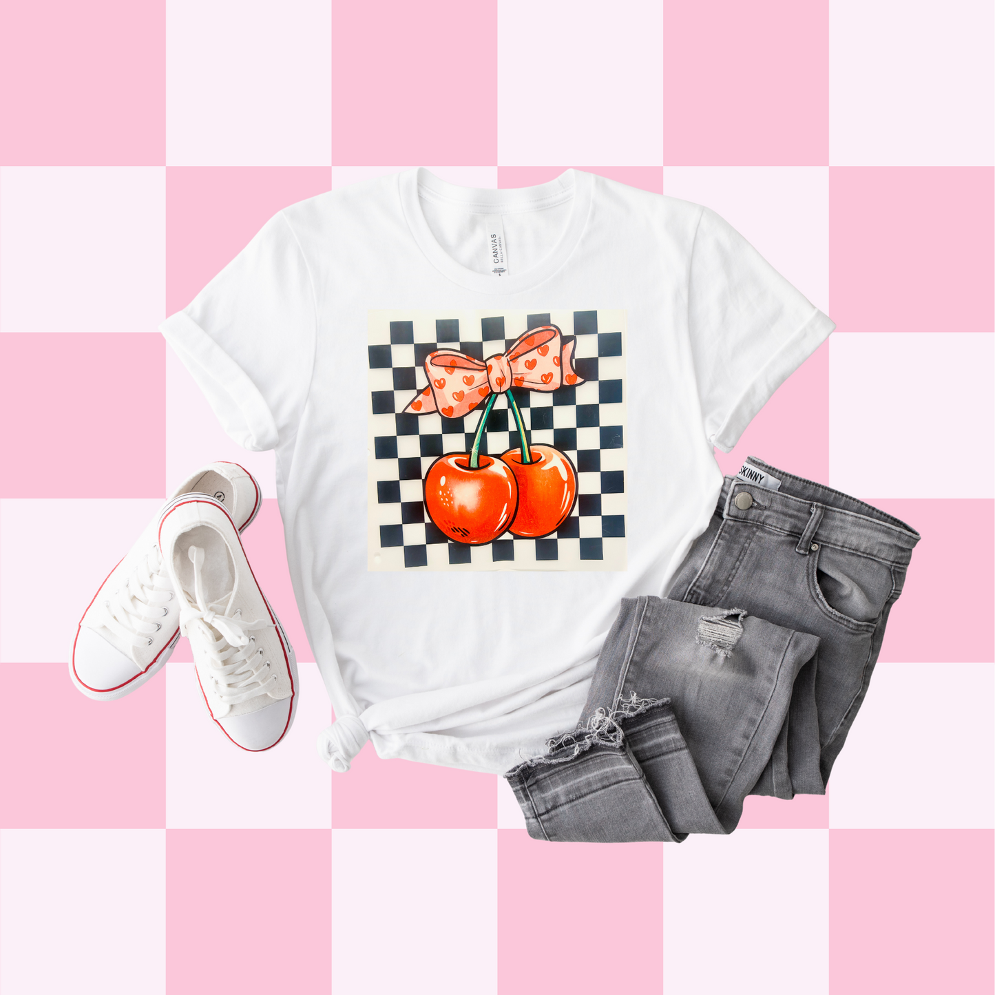 Cherry Checkered Tee