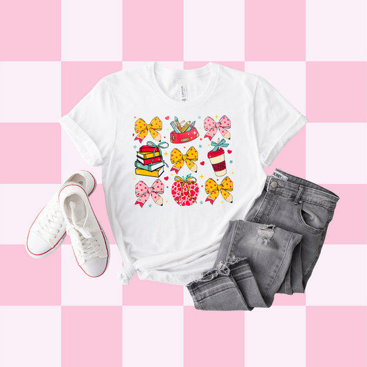 School - Pencil Bow Coquette Tee