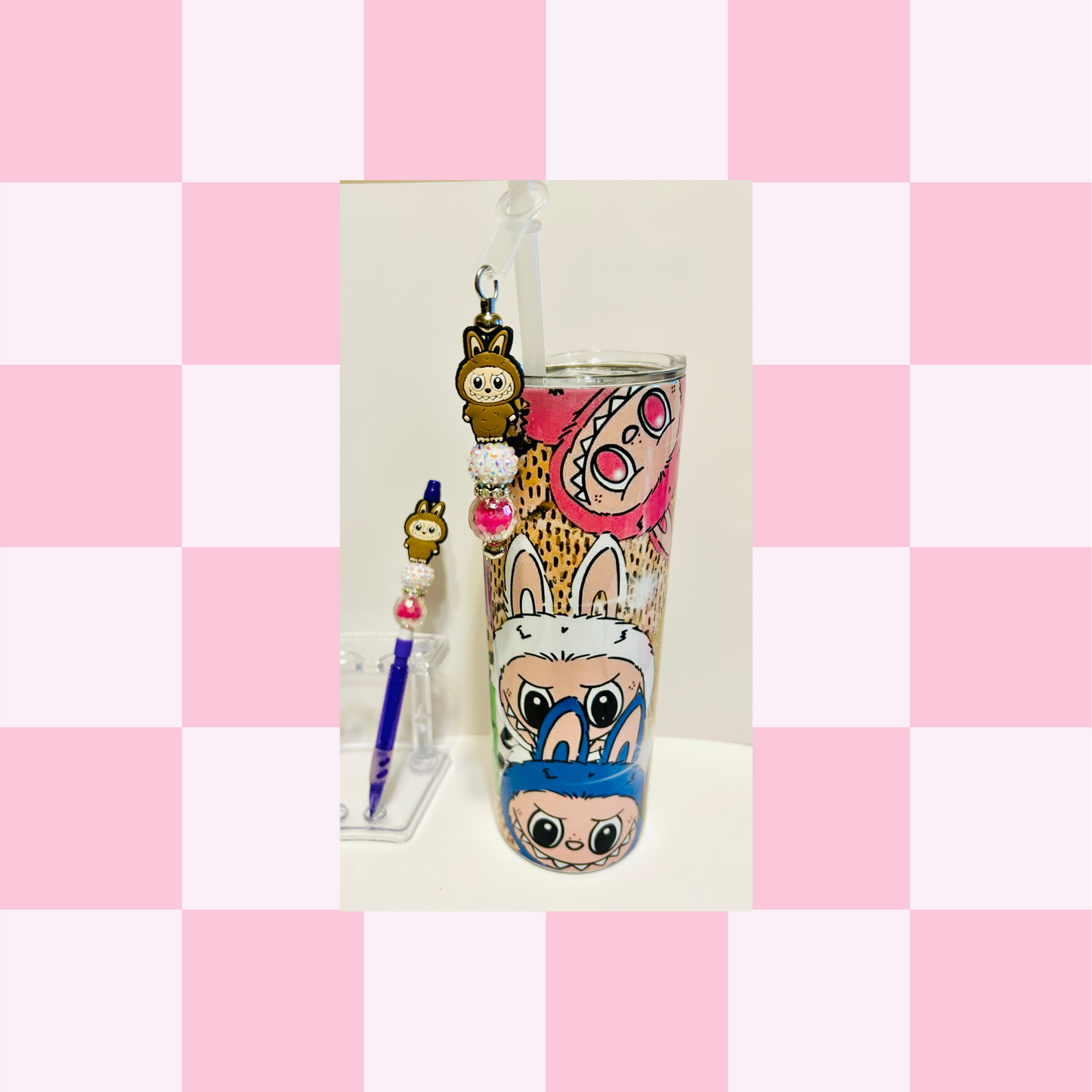 Monsters Leopard Tumbler, Straw Charm & Pencil Set