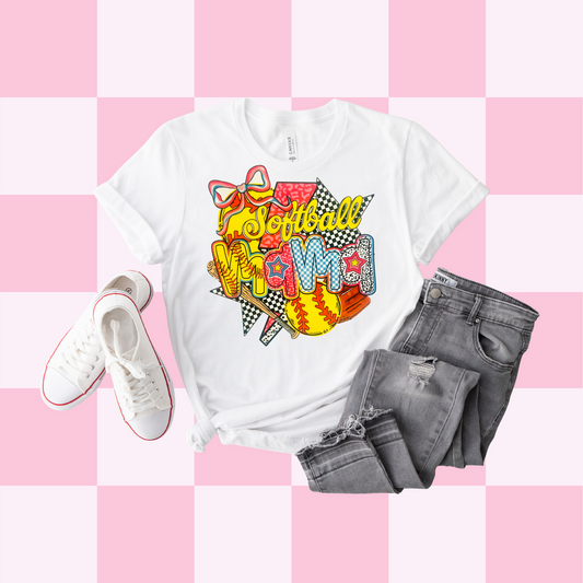 Softball Mama Retro Variety Tee