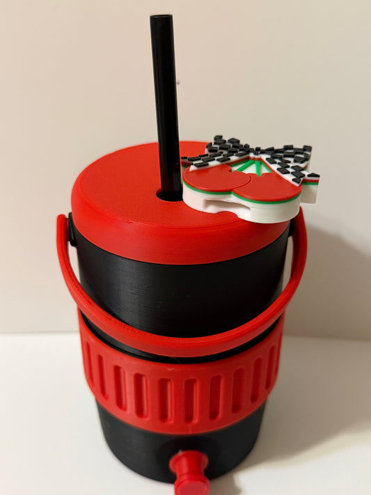 Can Cooler - Red & Black Checkered Cherry