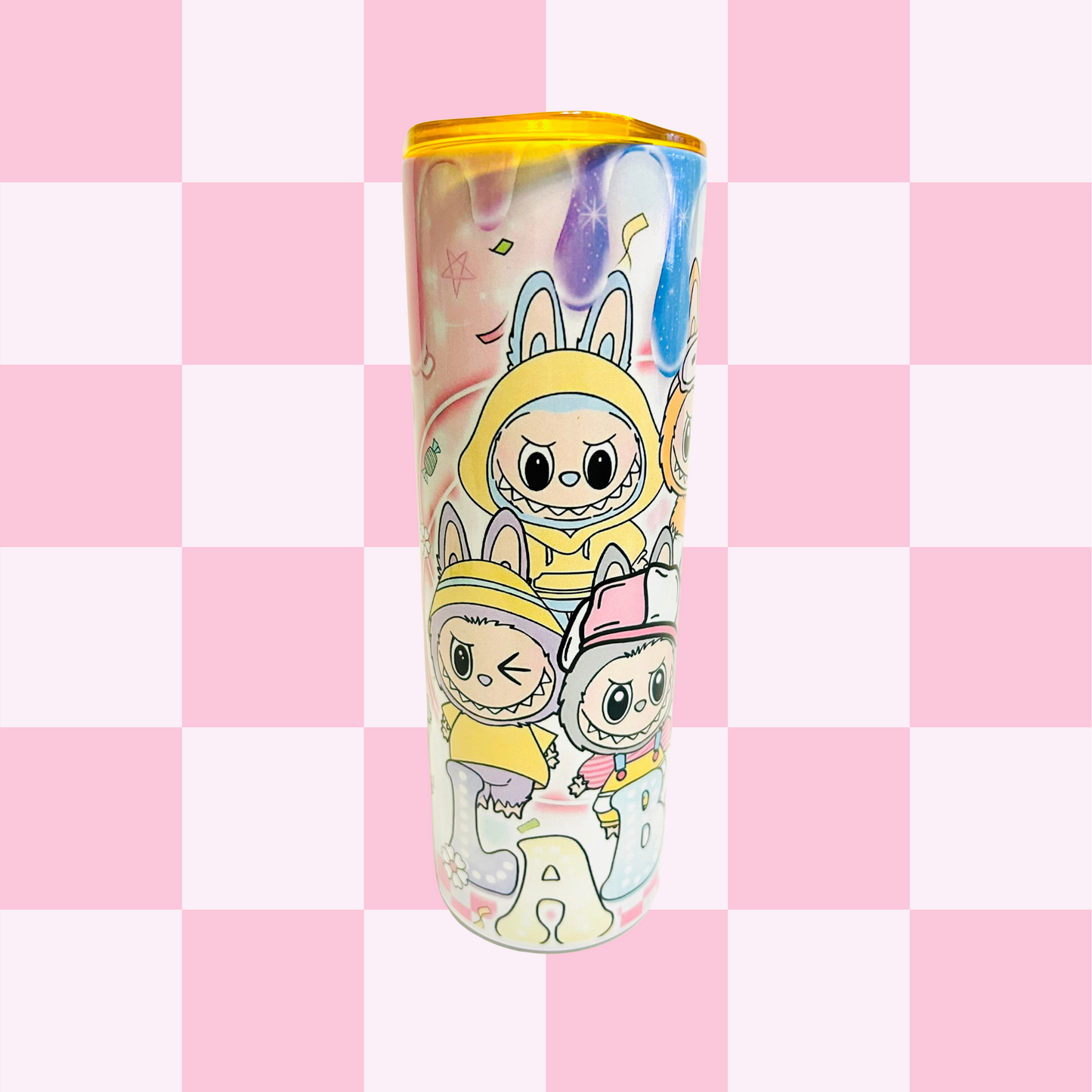Monsters Pastel Tumbler & Straw Charm Set