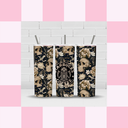SB Skull Floral Tumbler
