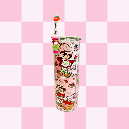Strawberry S/Cake Tumbler & Straw Charm Set