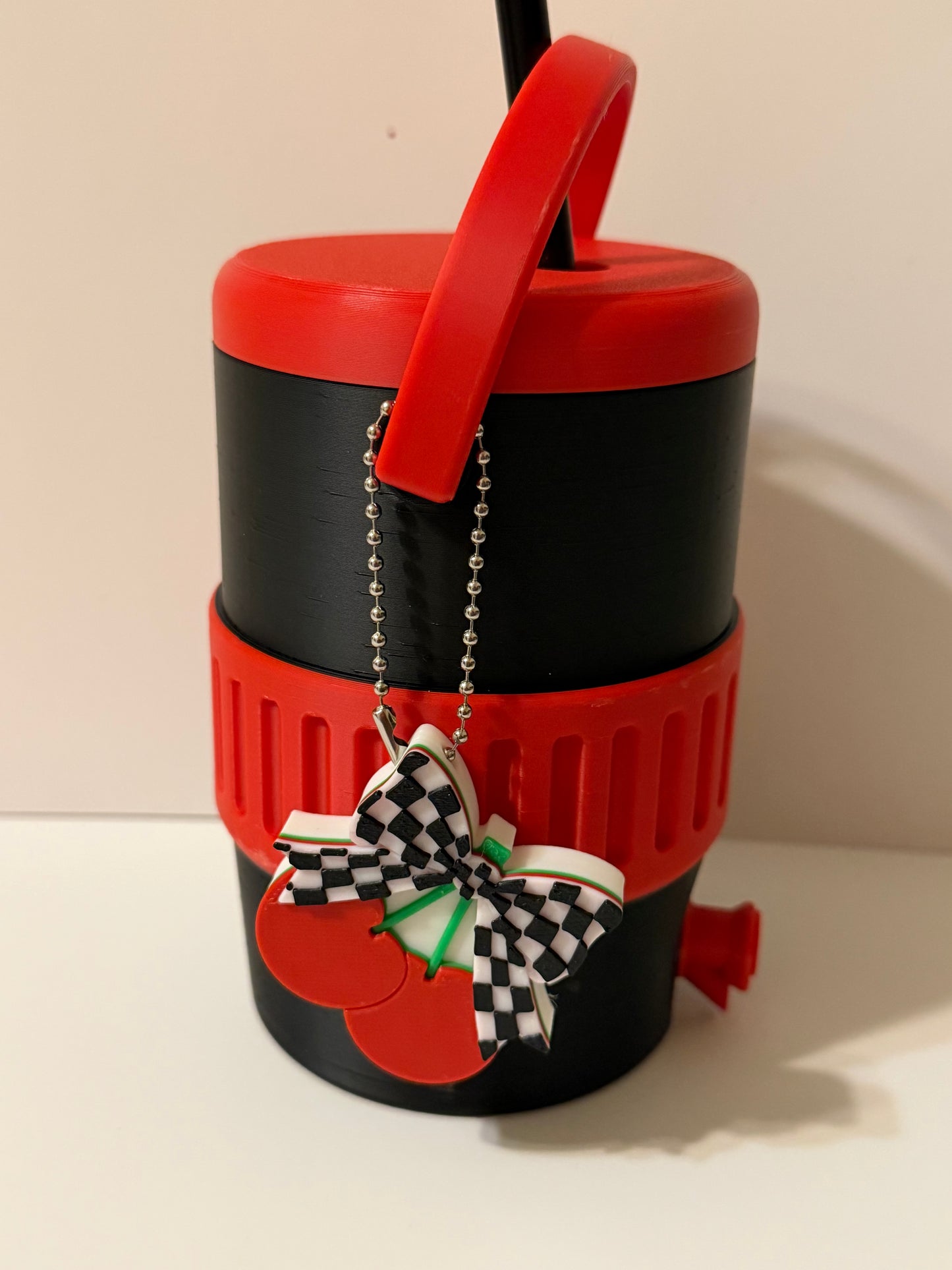 Can Cooler - Red & Black Checkered Cherry