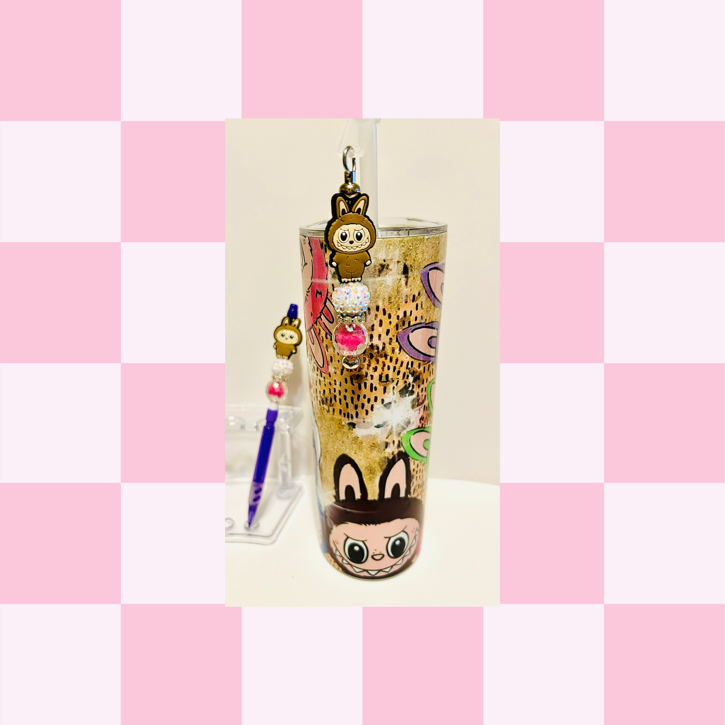 Monsters Leopard Tumbler, Straw Charm & Pencil Set