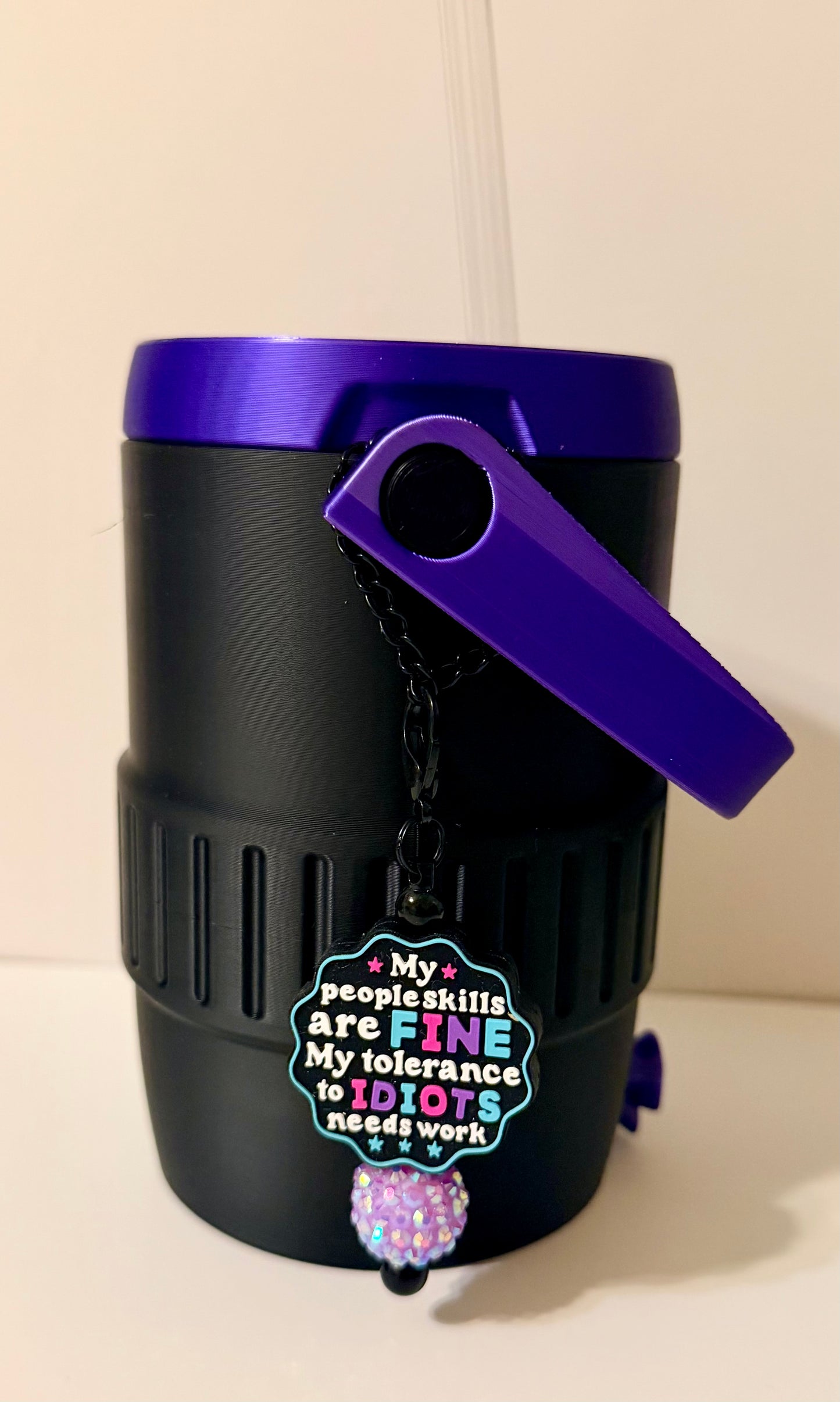 Can Cooler - Black & Purple