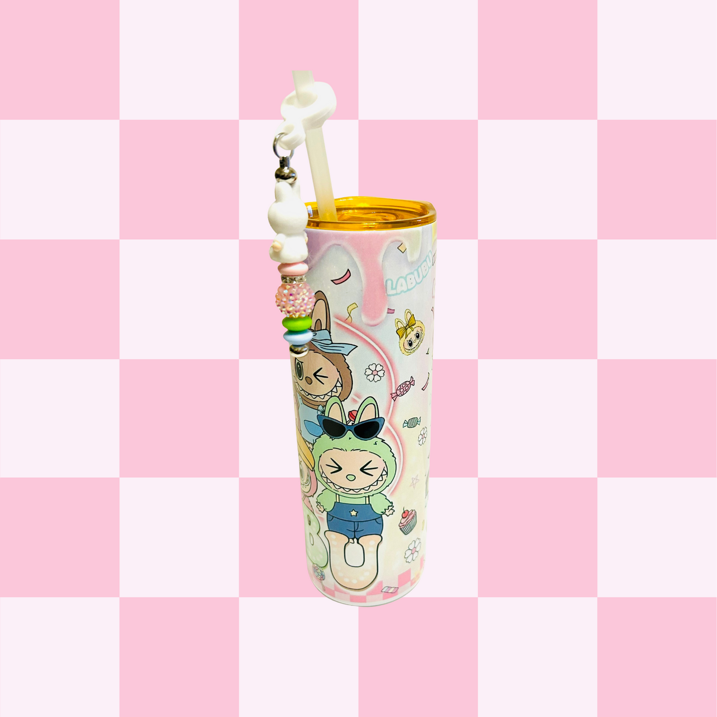 Monsters Pastel Tumbler & Straw Charm Set