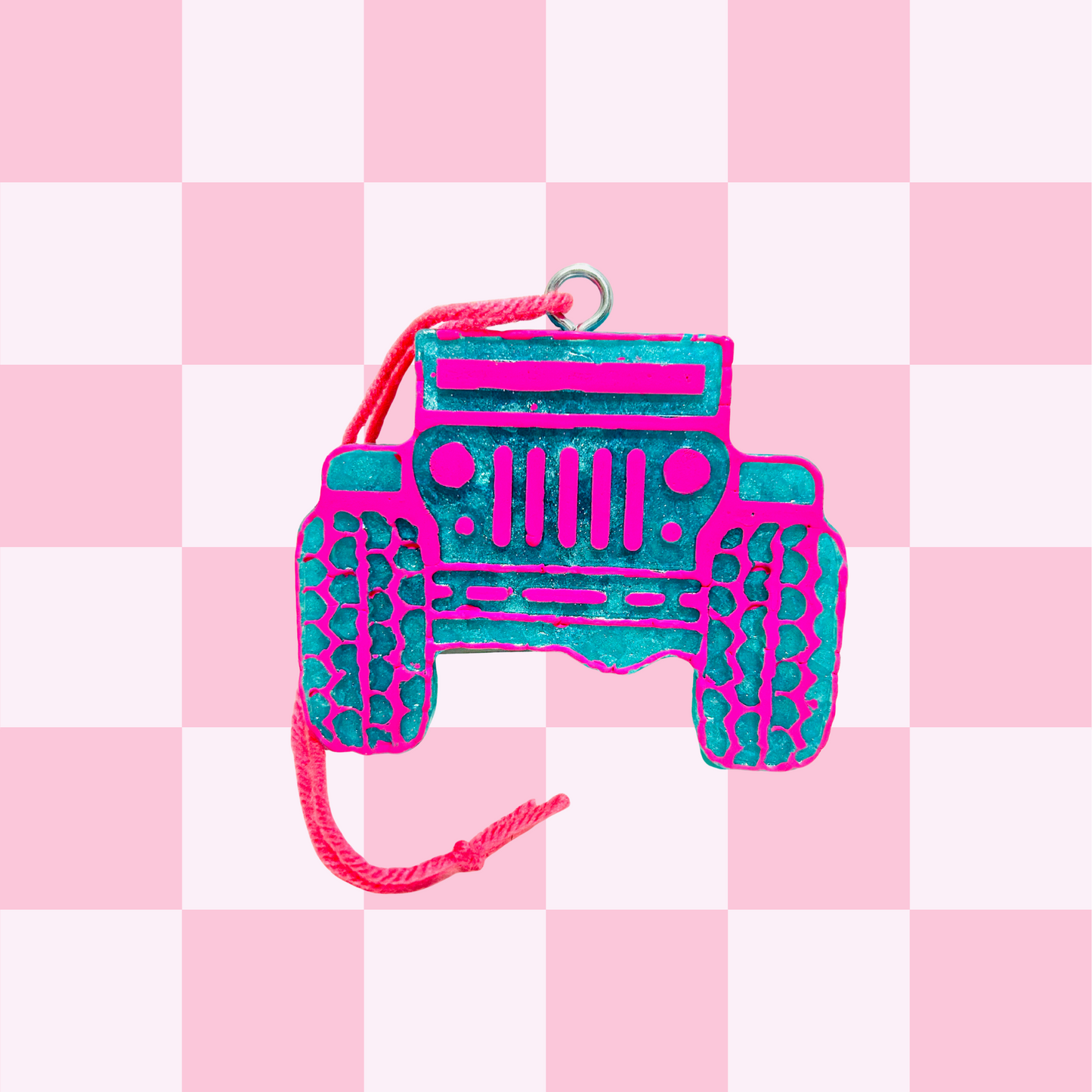 Freshie - Pink/Blue Jeep