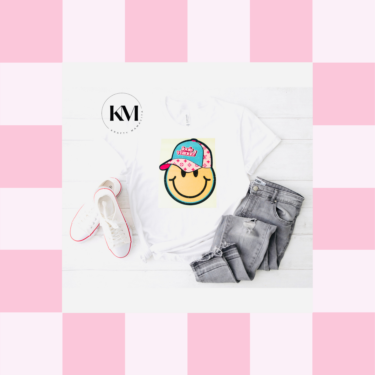 LV Smiley Trucker Hat Tee
