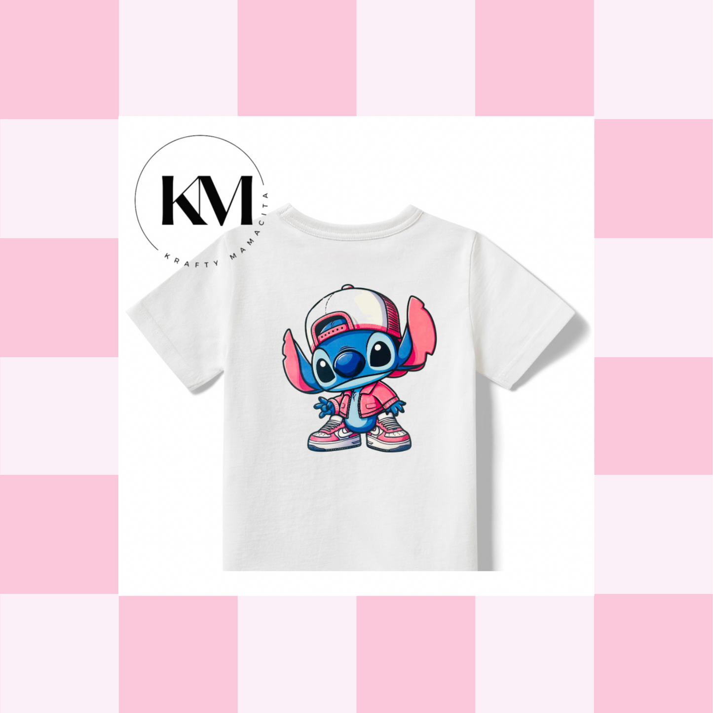 Kids - Blue Alien Pink Gear Tee